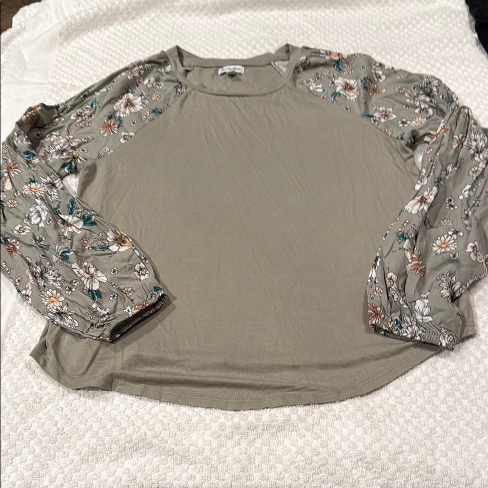 Love Fire Tan Embellished Long Sleeve Blouse